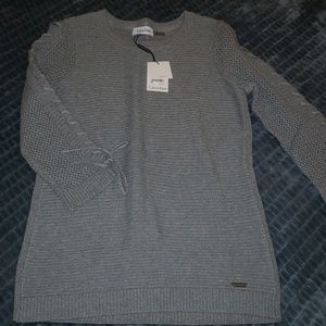 NWT Calvin Klein 3/4 sleeve gray sweater